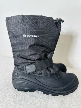 Outbound Black Grey  Geo Insulated Waterproof Nylon Rubber Snow Boots 5